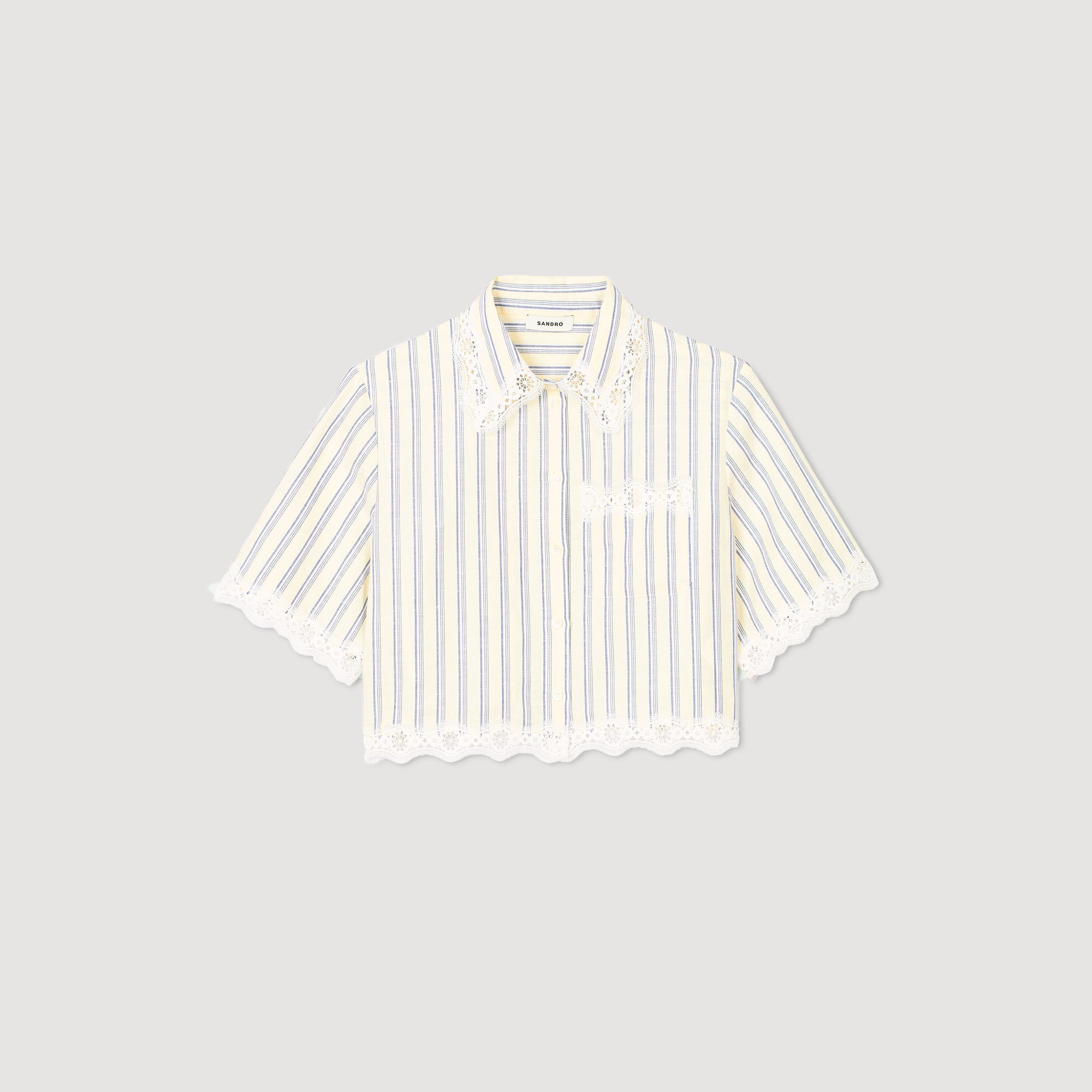 Overhemdblouse kort gestreept