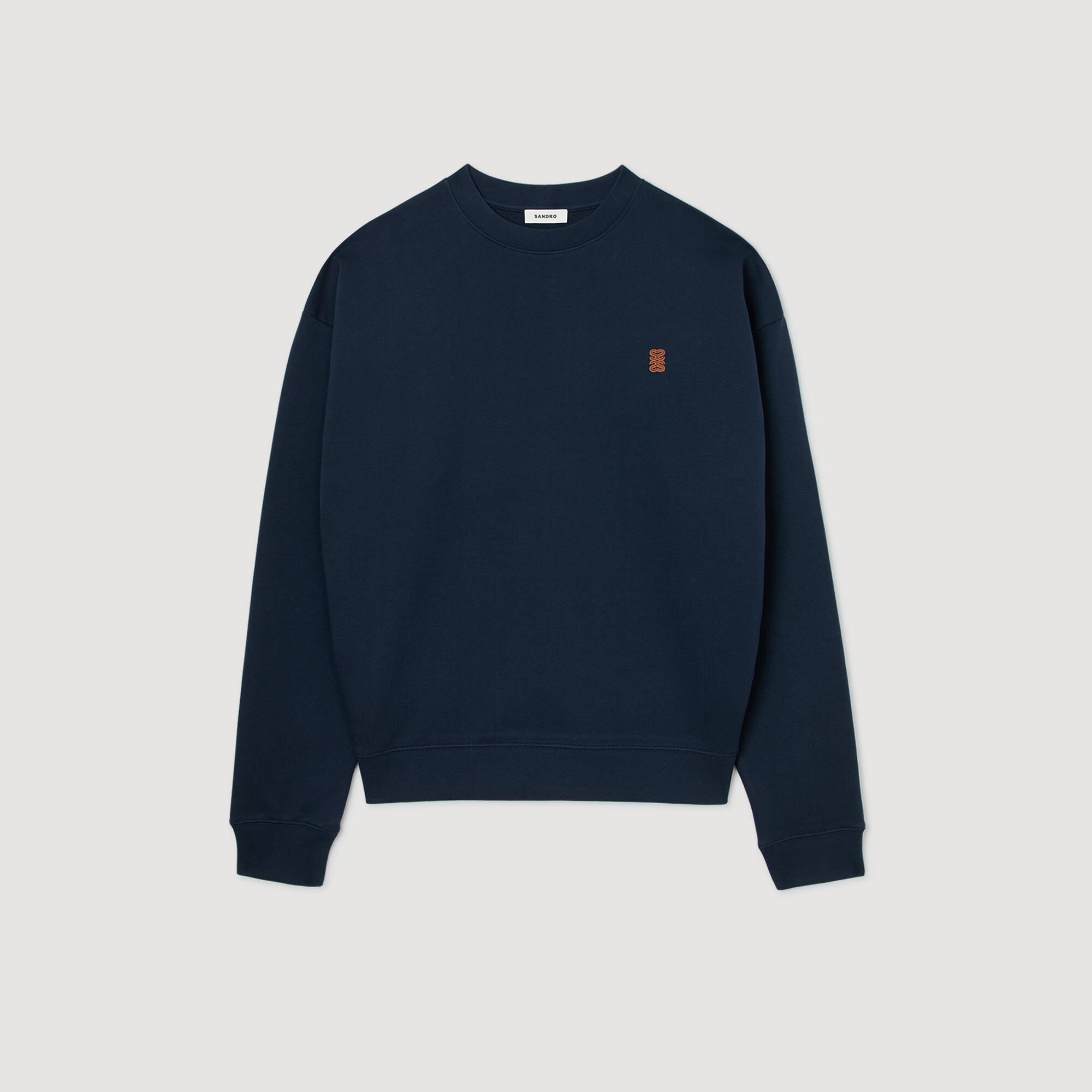 Sweatshirt oversized met leren patch
