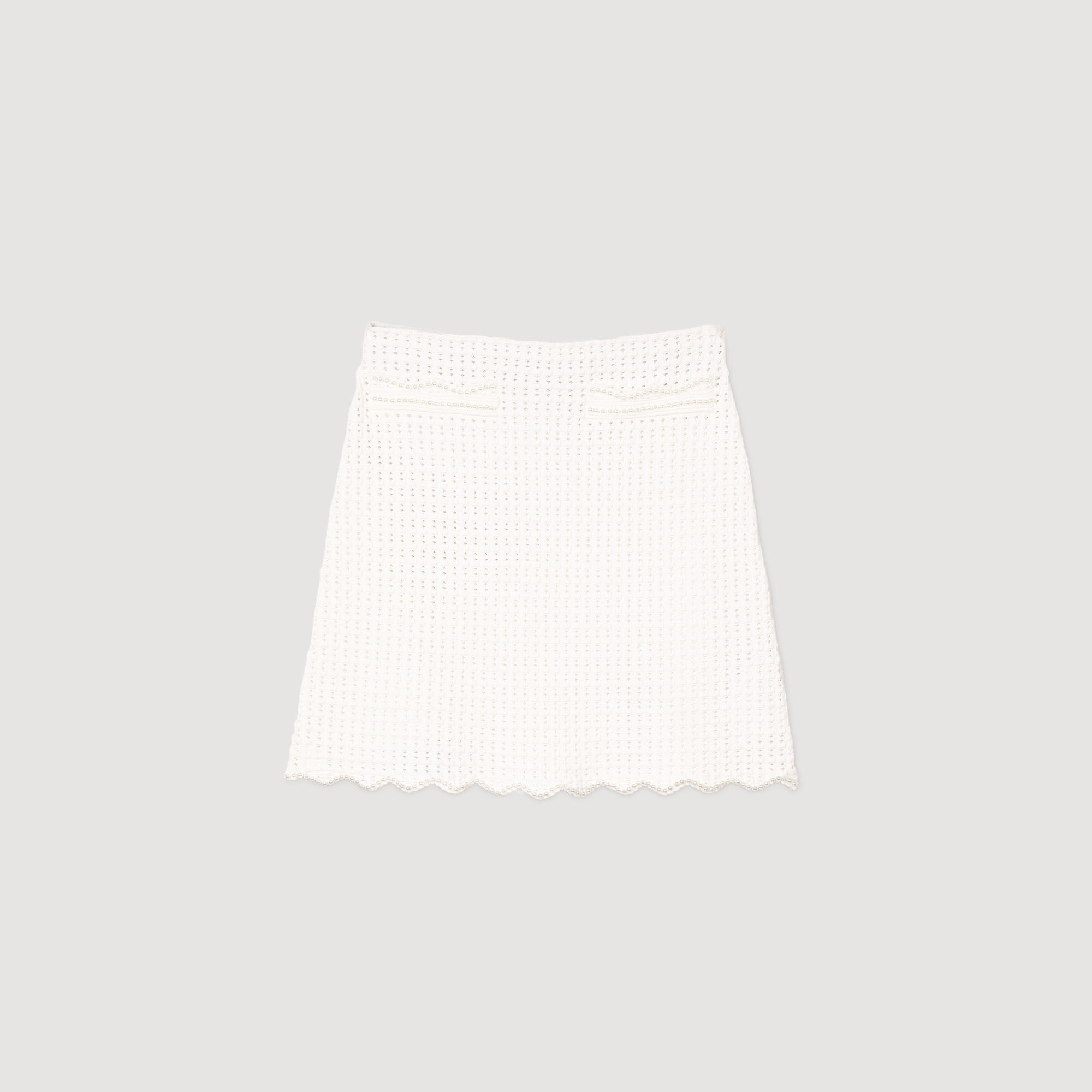Korte rok tricot met parels
