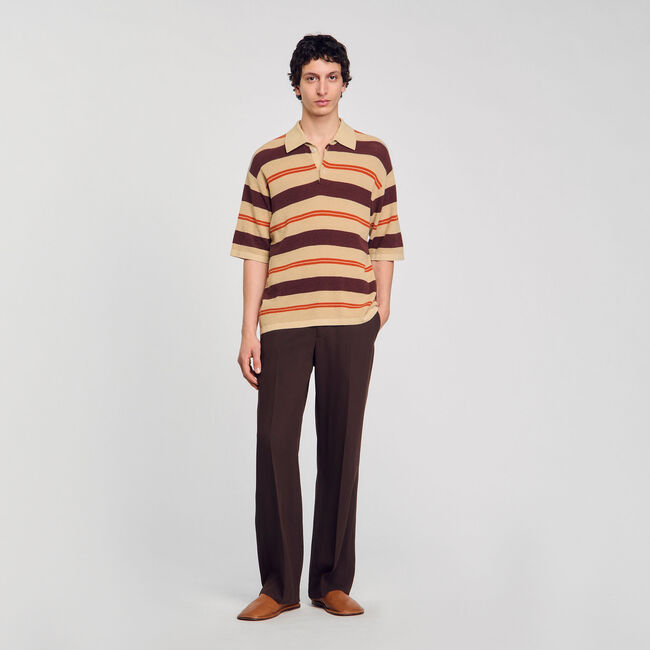 Polo tricot gestreept