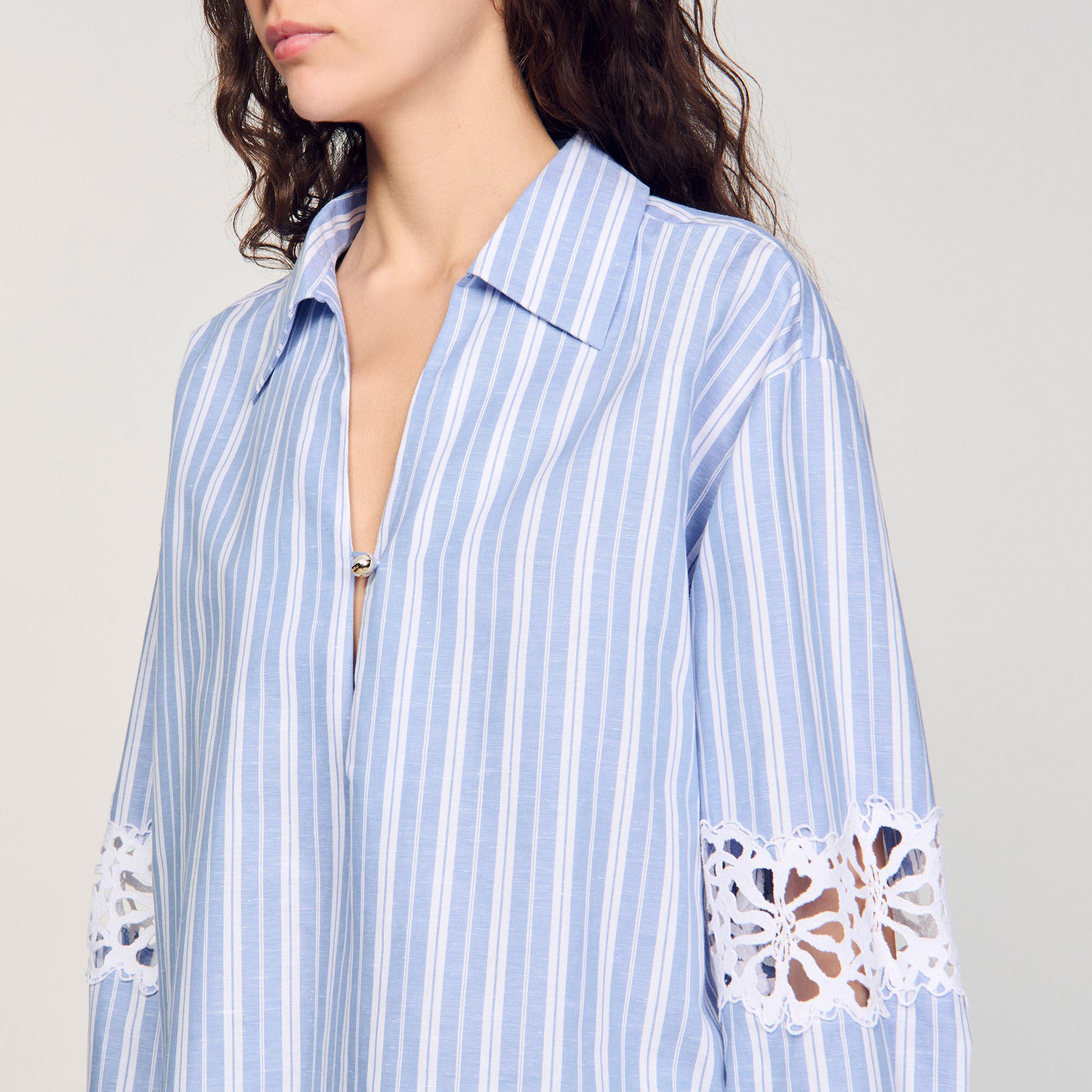 Overhemdblouse gestreept
