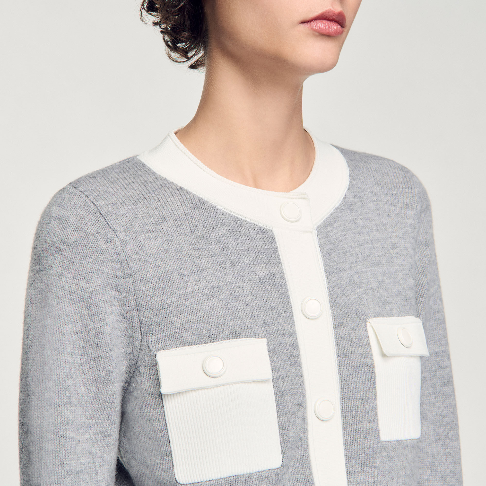 Cardigan vest tweekleurig