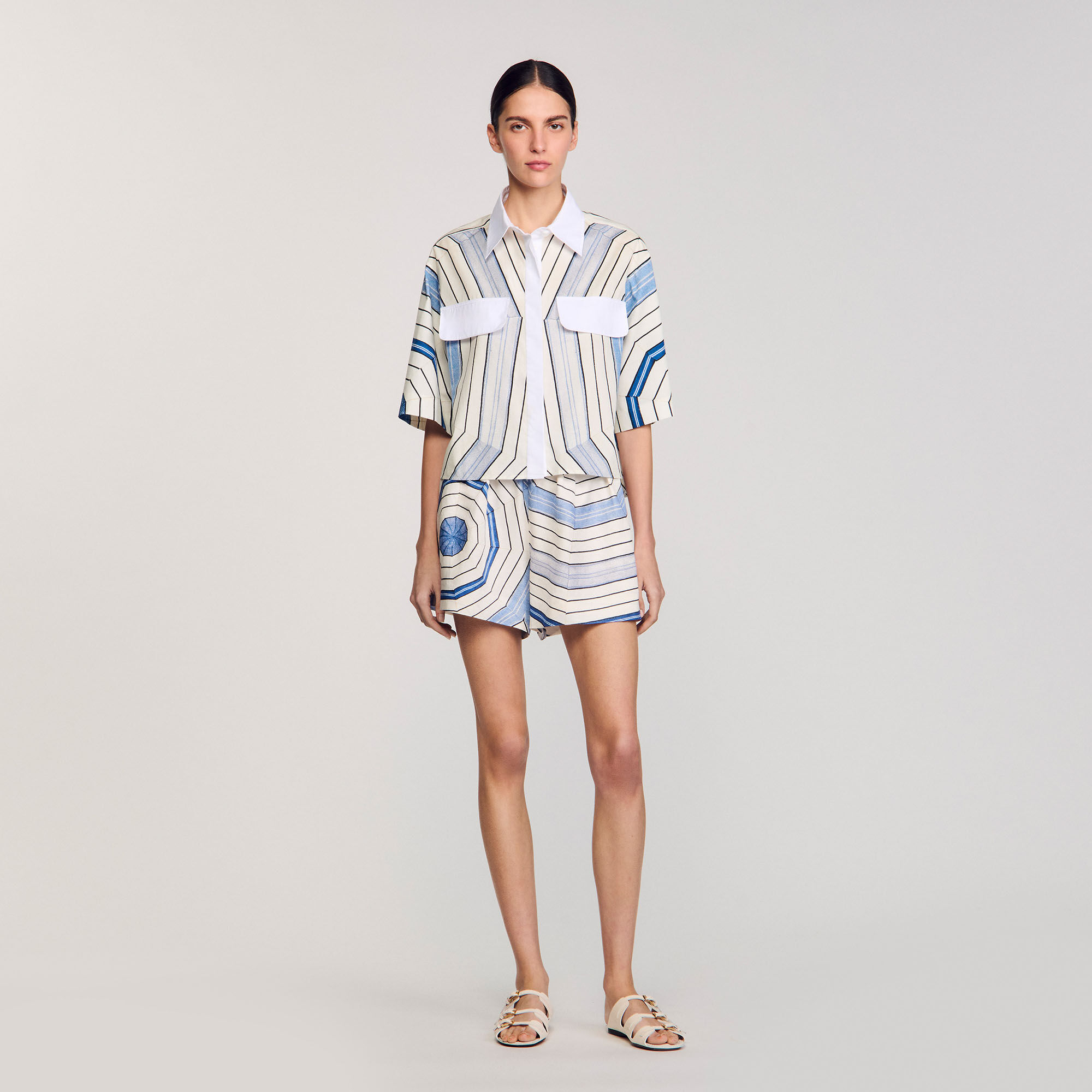 Overhemdblouse Spirales print