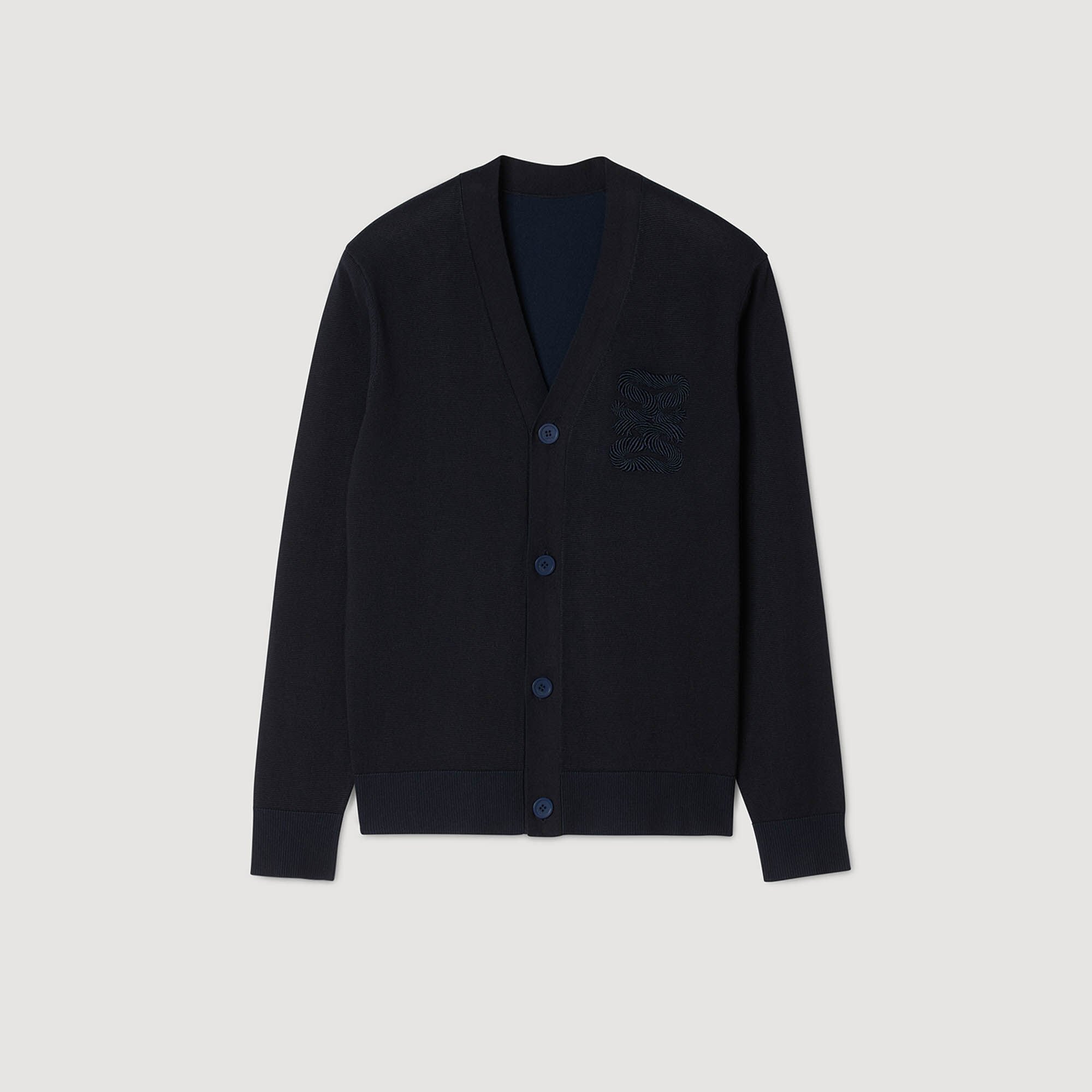 Cardigan vest met koordborduurwerk