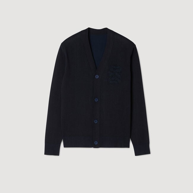 Cardigan vest met koordborduurwerk