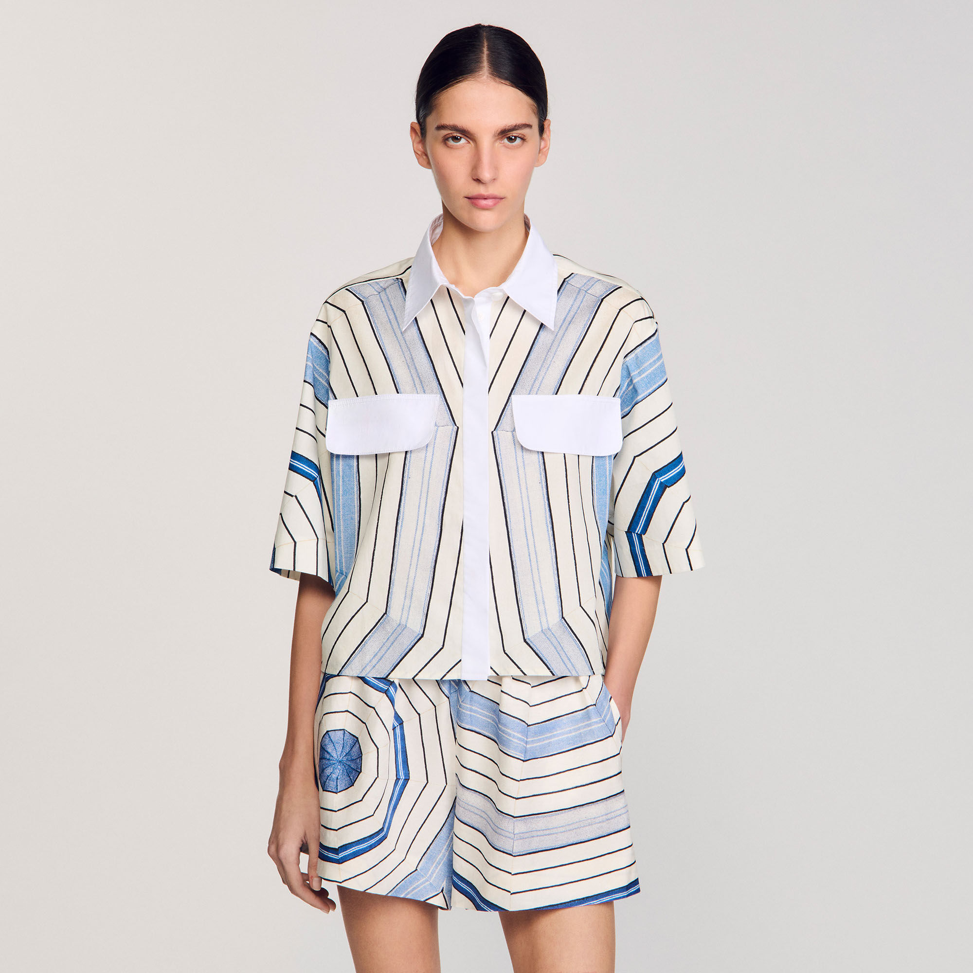 Overhemdblouse Spirales print