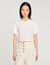 T-shirt crop fit met parels