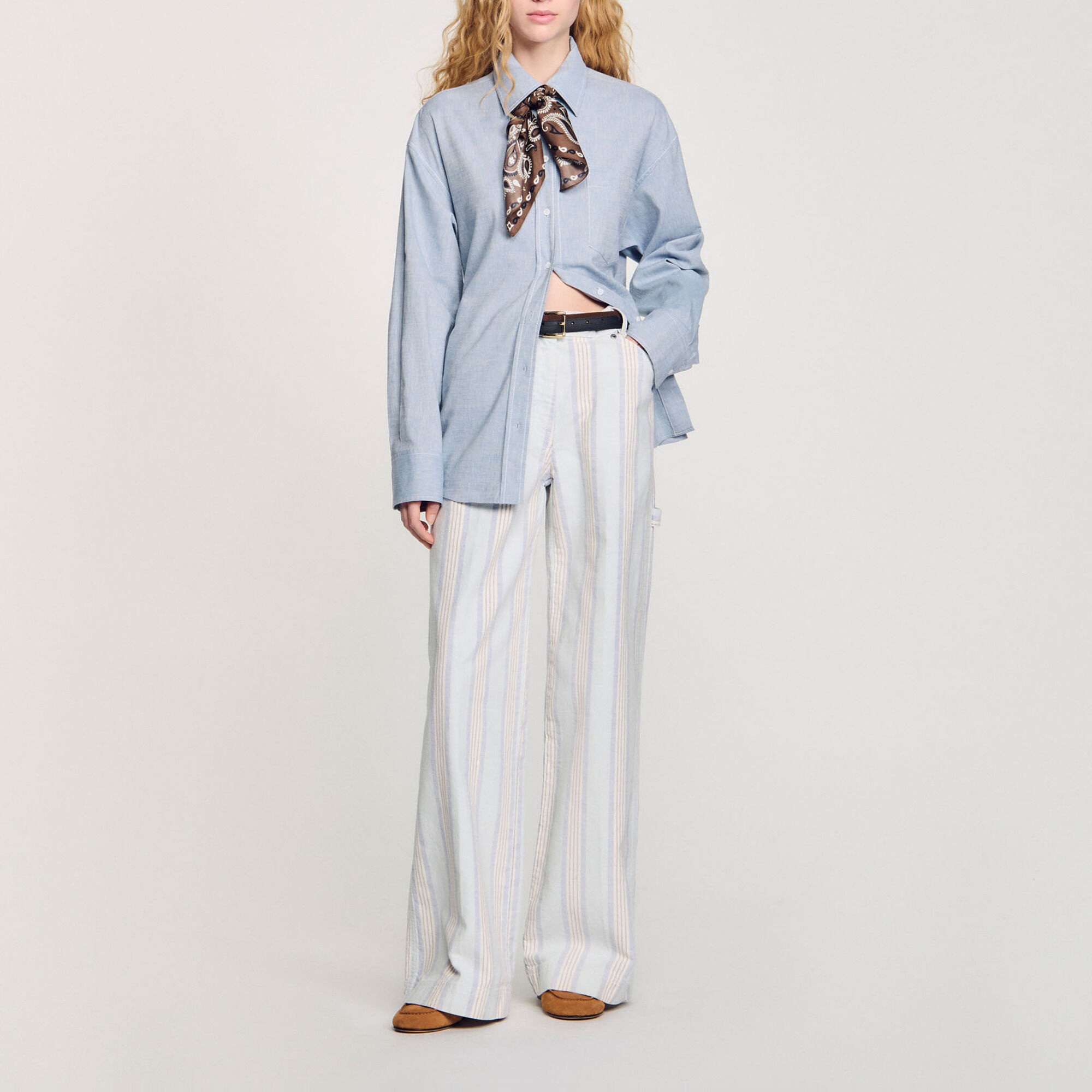 Overhemdblouse lang striksluiting op rug - Vrouw | Sandro