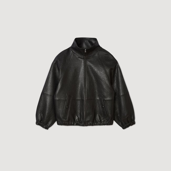Leren jack oversized