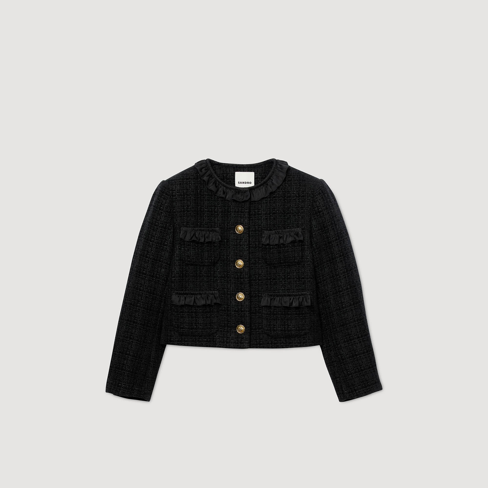 Tweed jasje met ruches