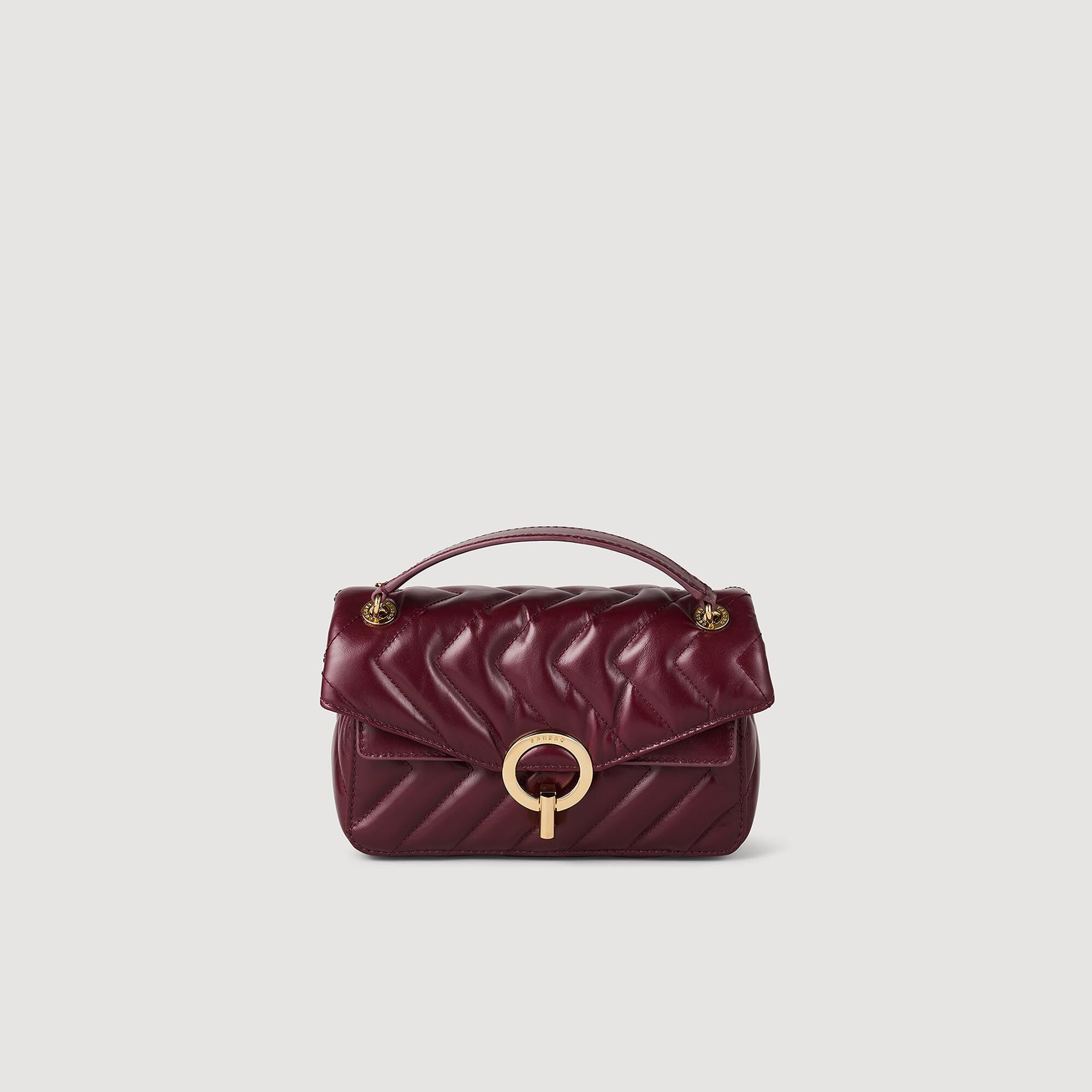 Kleine draagtas Yza glad leer rood voor dames Sandro Paris
