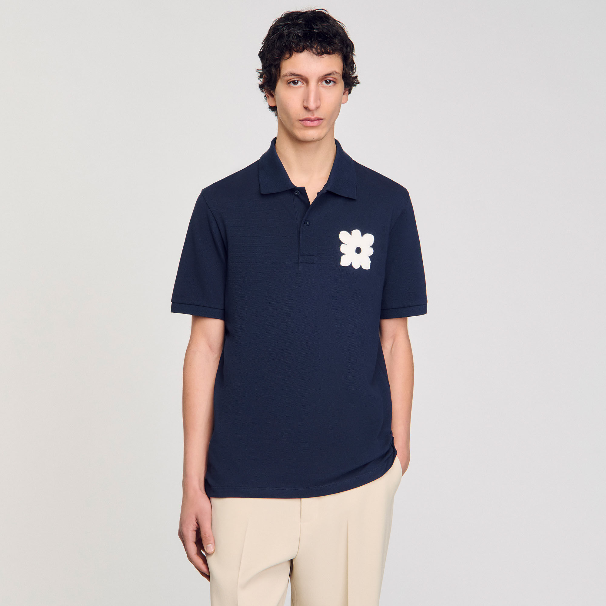 Poloshirt met bloemmotief
