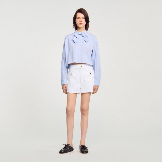 Overhemdblouse met strik kraag