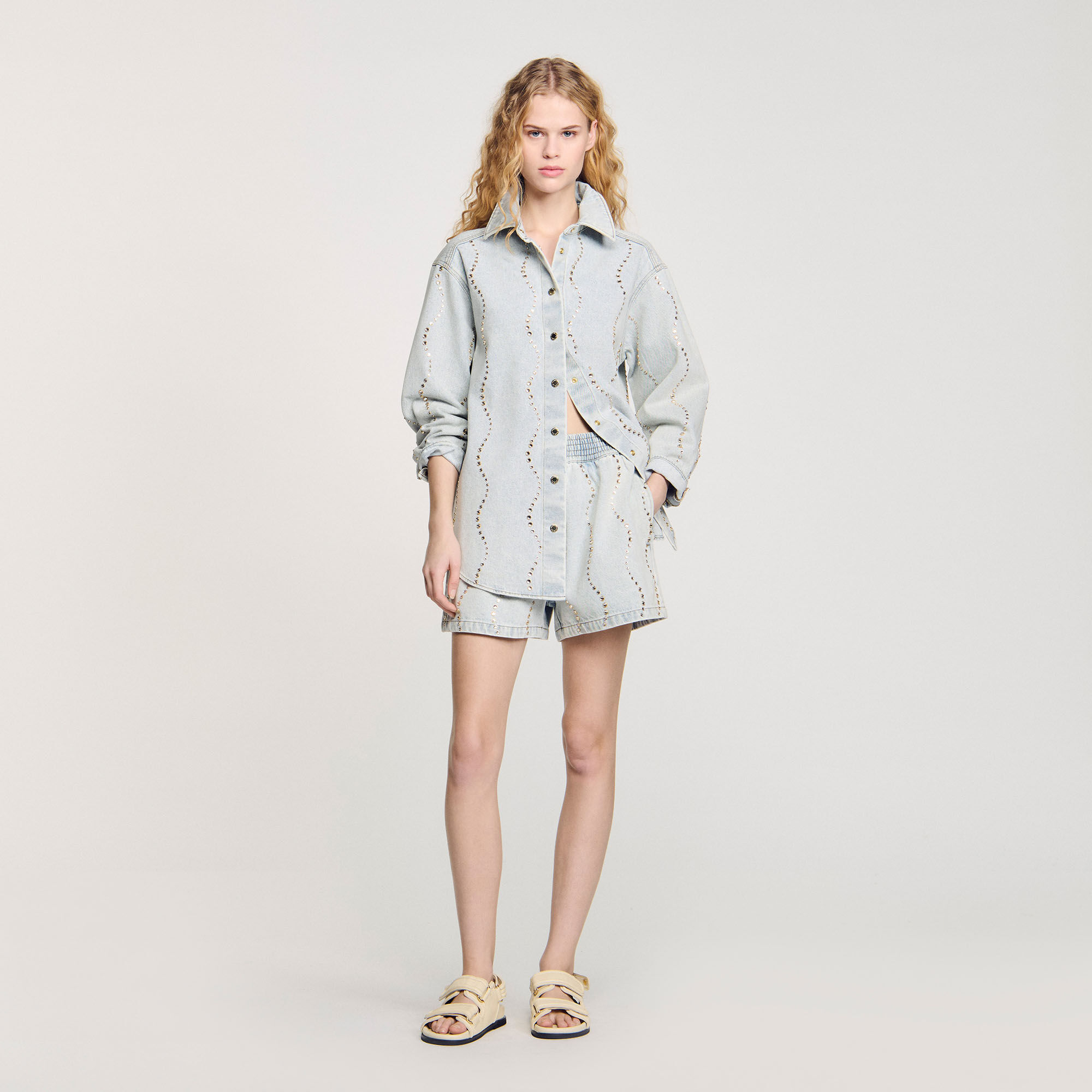 Spijkerblouse met stras