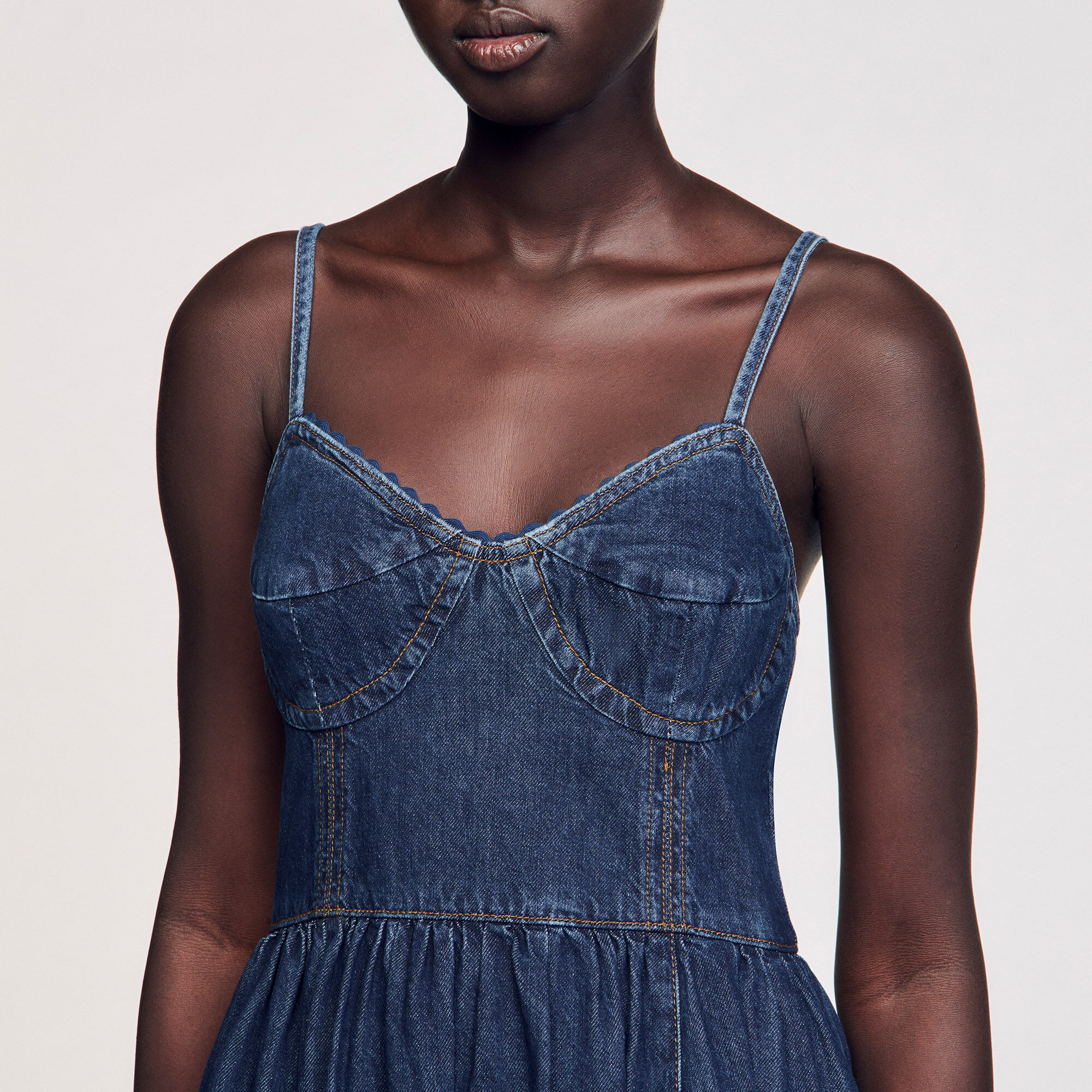 Midijurk van denim