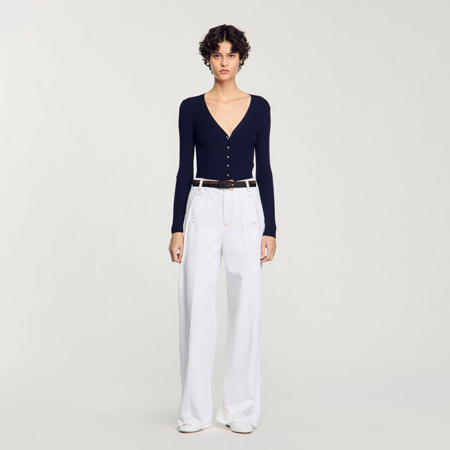 Cardigan vest ribgebreid