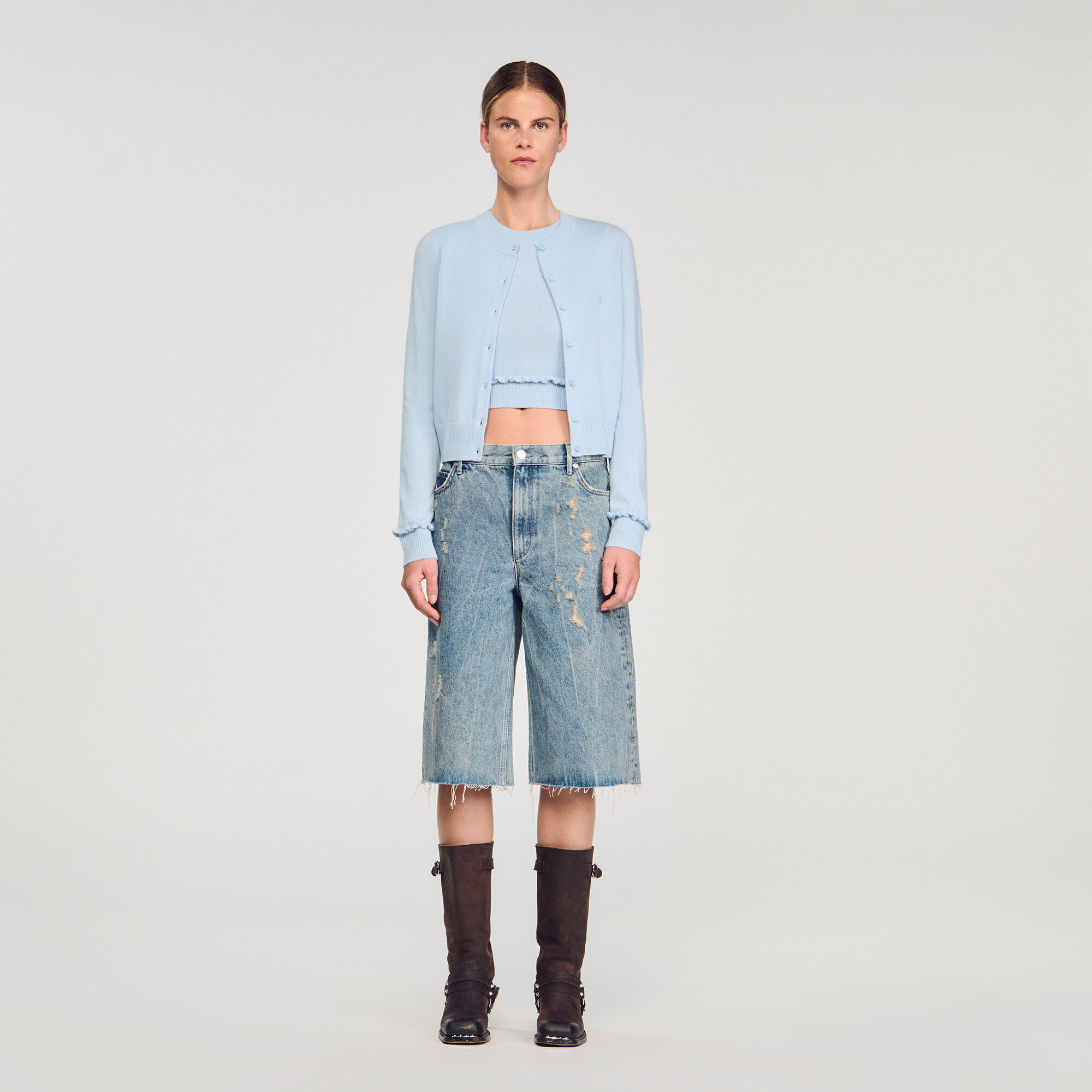 Cardigan vest met volants