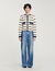 Cardigan vest gestreept met denim