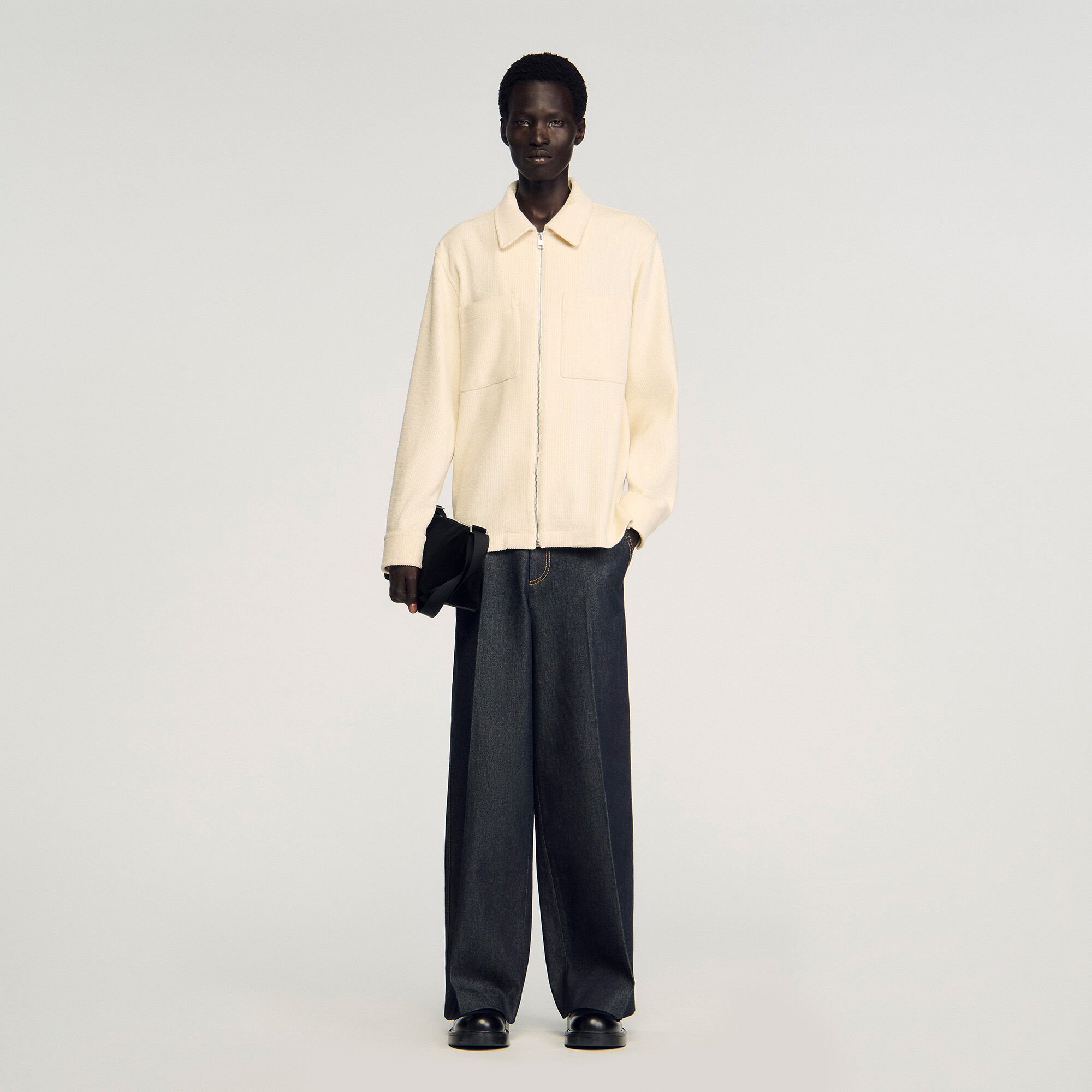 Overshirt van ribfluweel