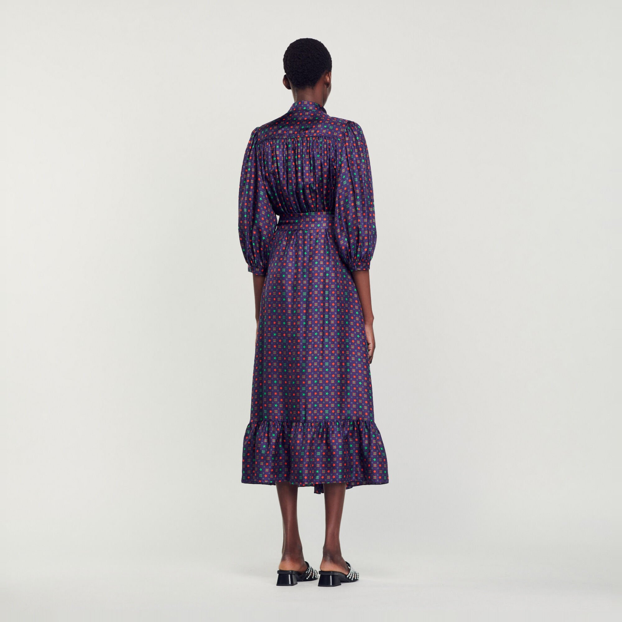 Halflange jurk met print