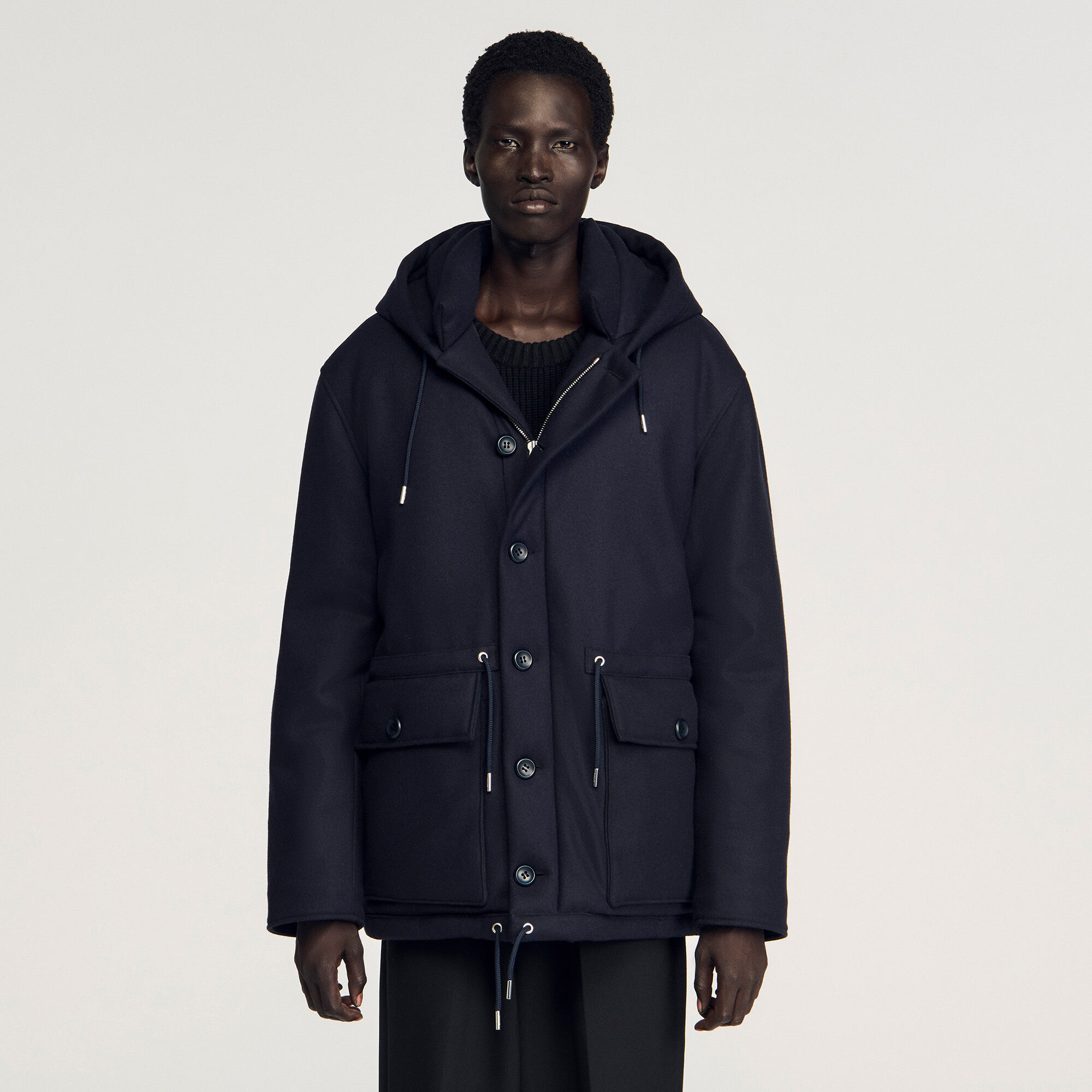 Parka jas van wol met capuchon Parka jas van wol met capuchon