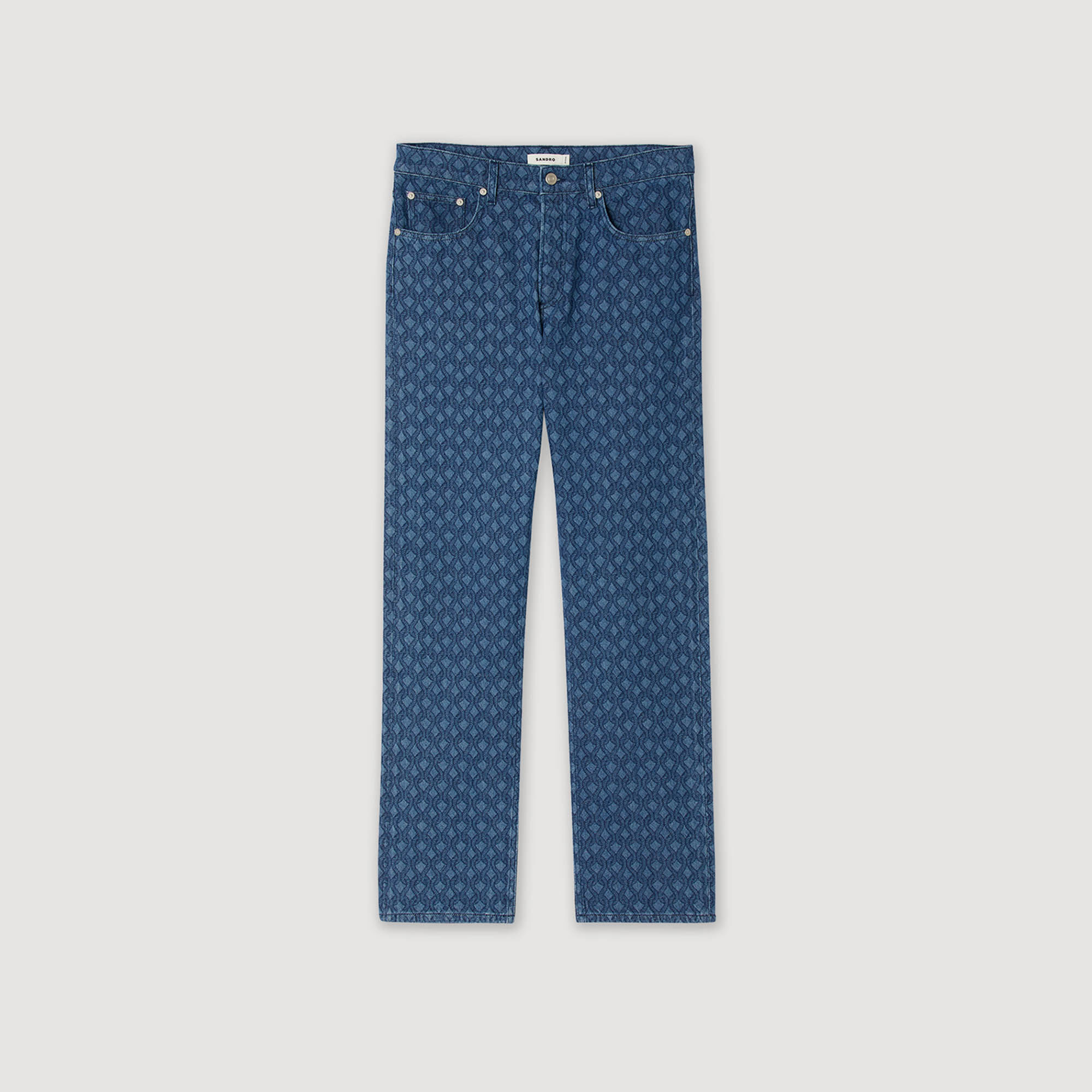 Jeans baggy met touwpatroon