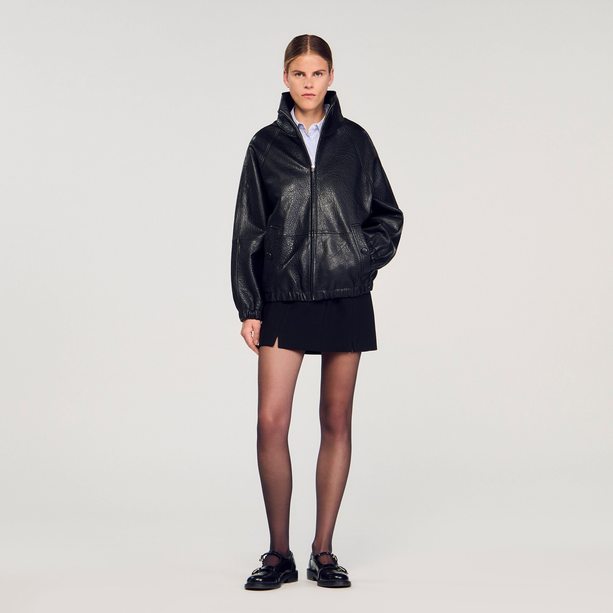 Leren jack oversized