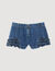 Denim short met volants
