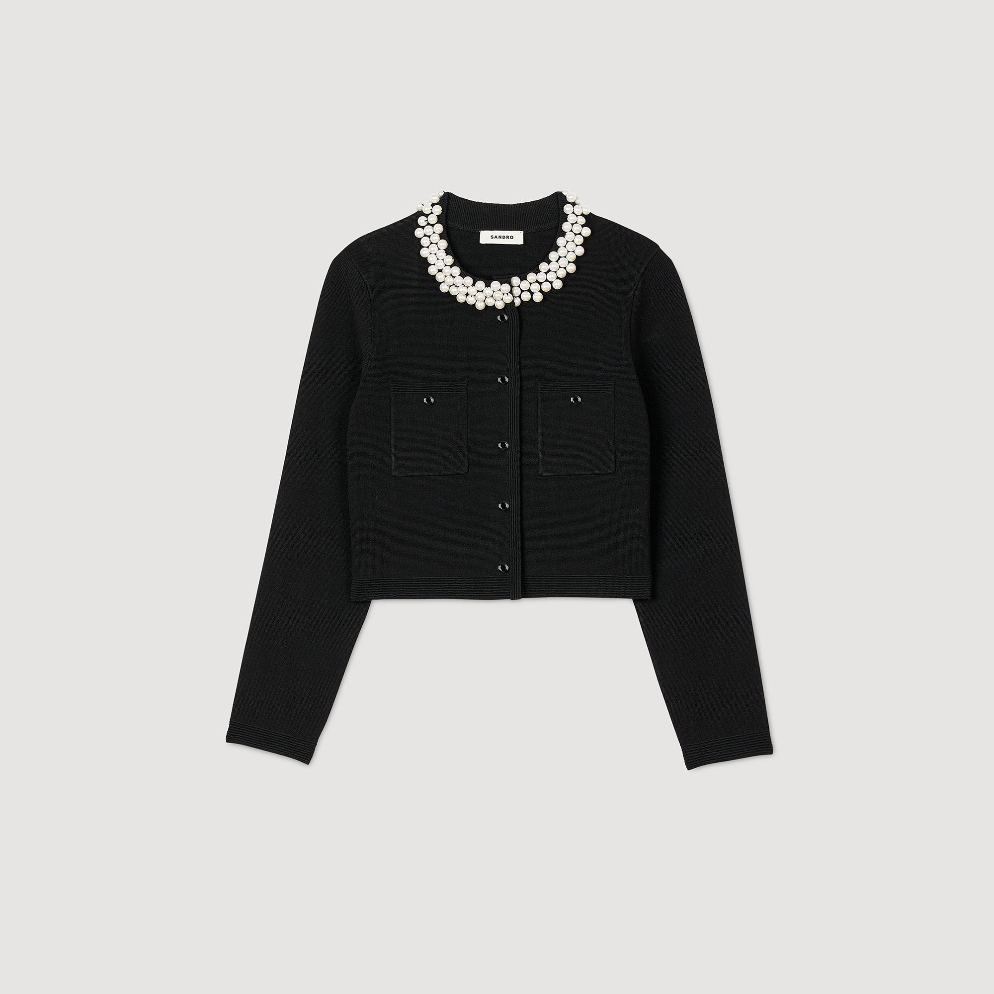 Cardigan vest kraag met parels