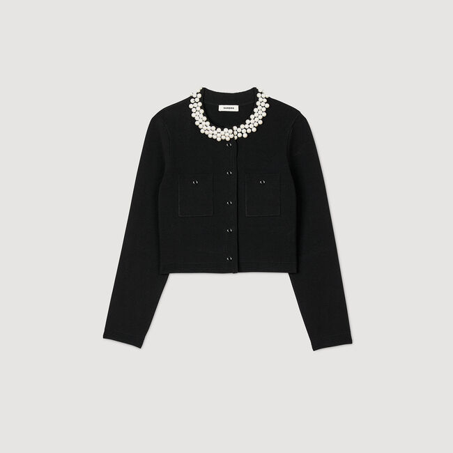 Cardigan vest kraag met parels