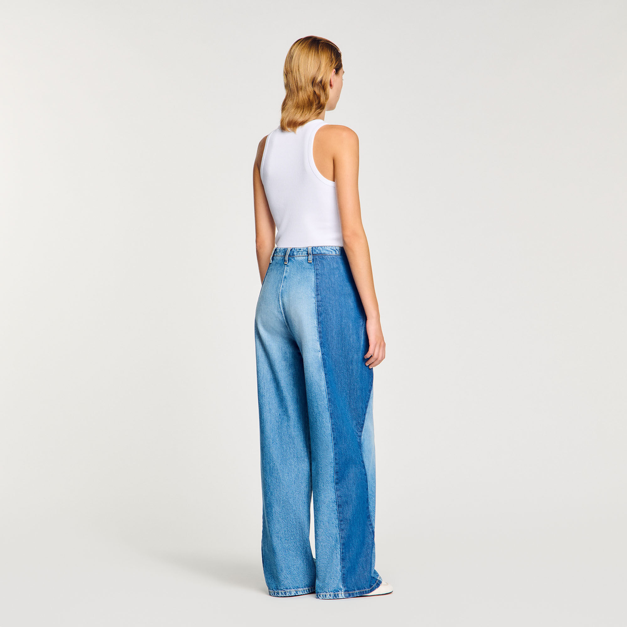 Jeans contrasterende inzetstukken
