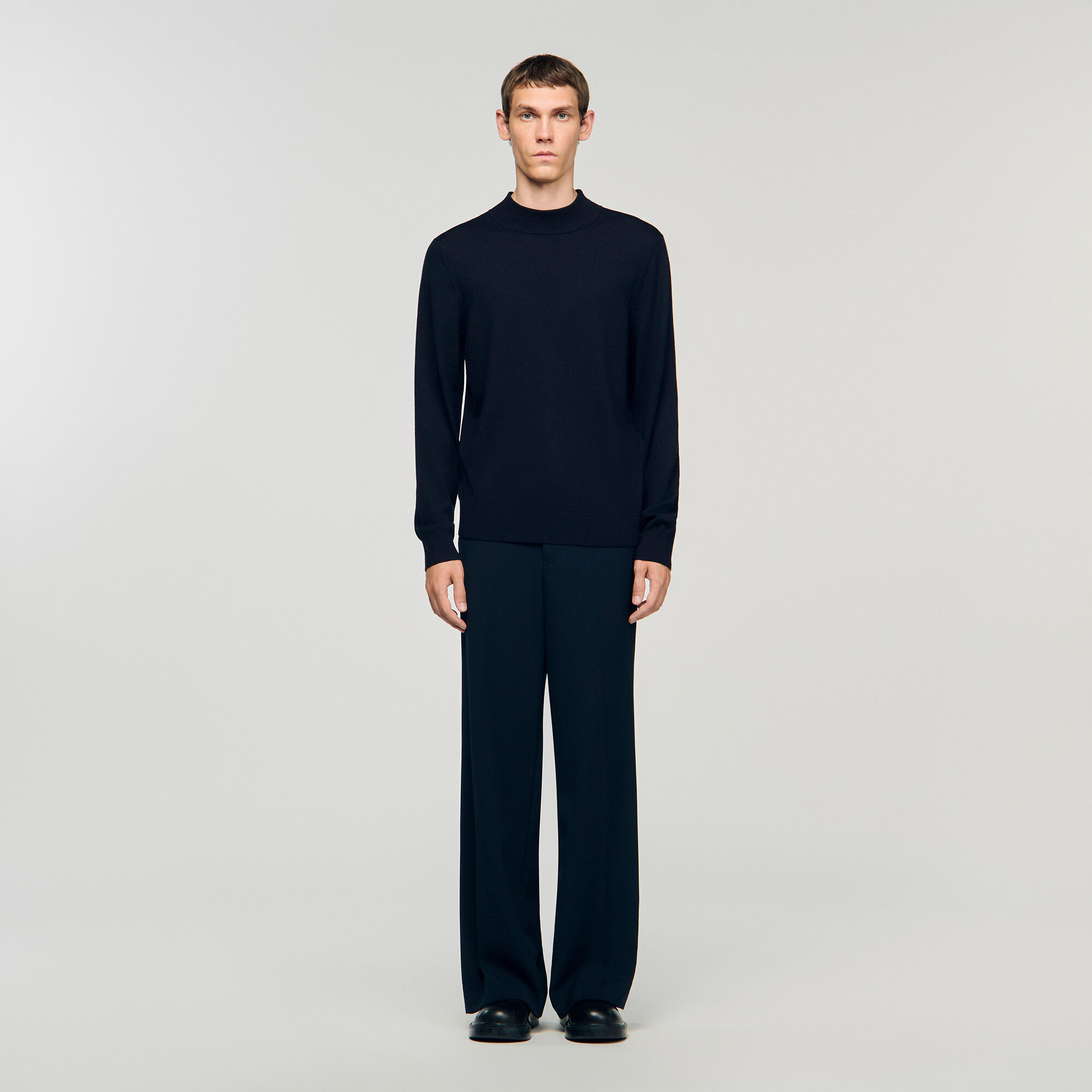 Wollen trui met opstaande kraag