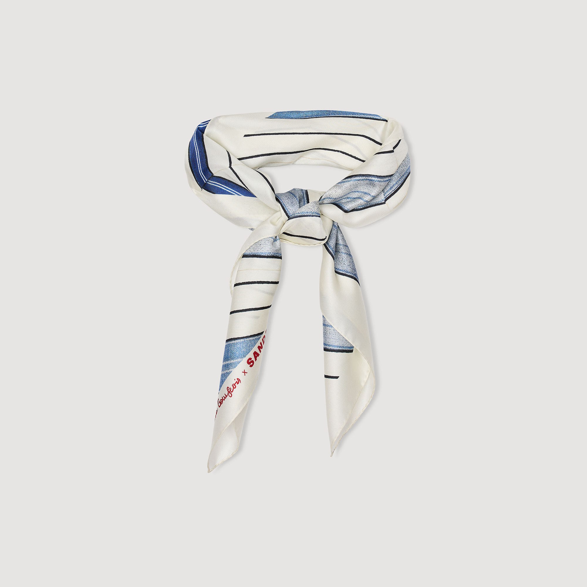 Foulard zijde met gestreepte print