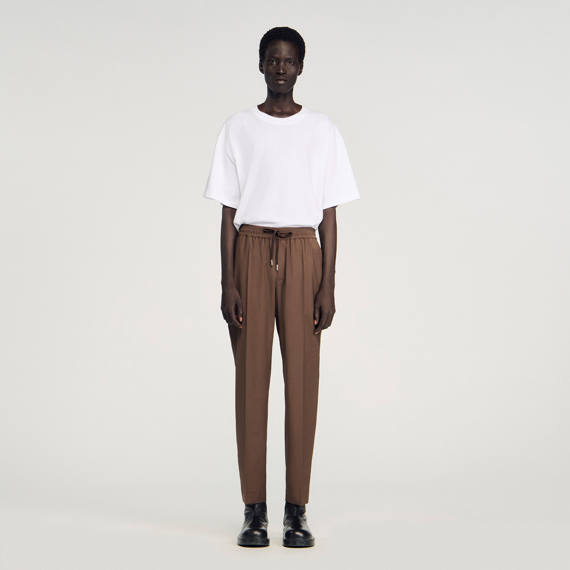 Rechte pantalon met elastiek