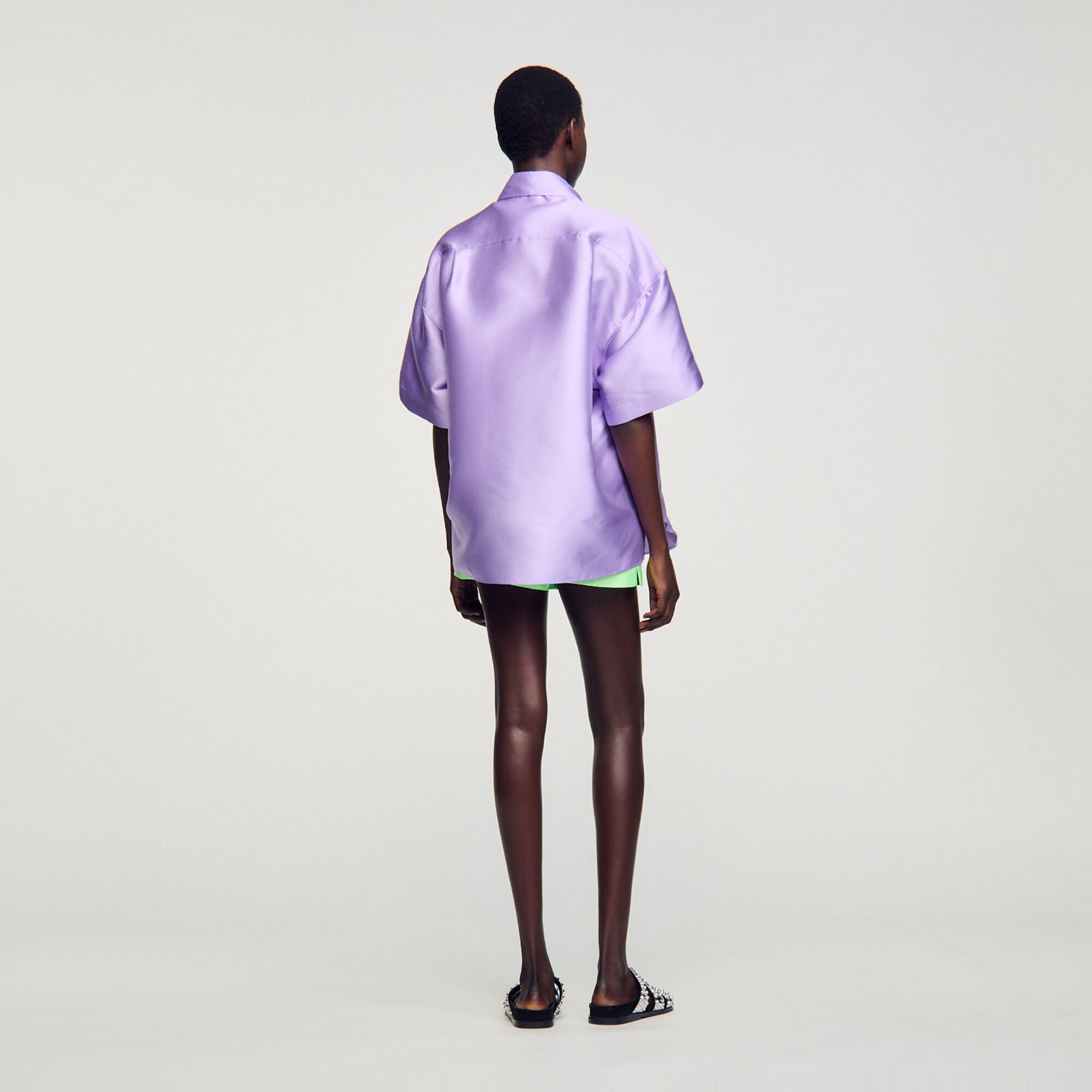 Oversized satijnen blouse