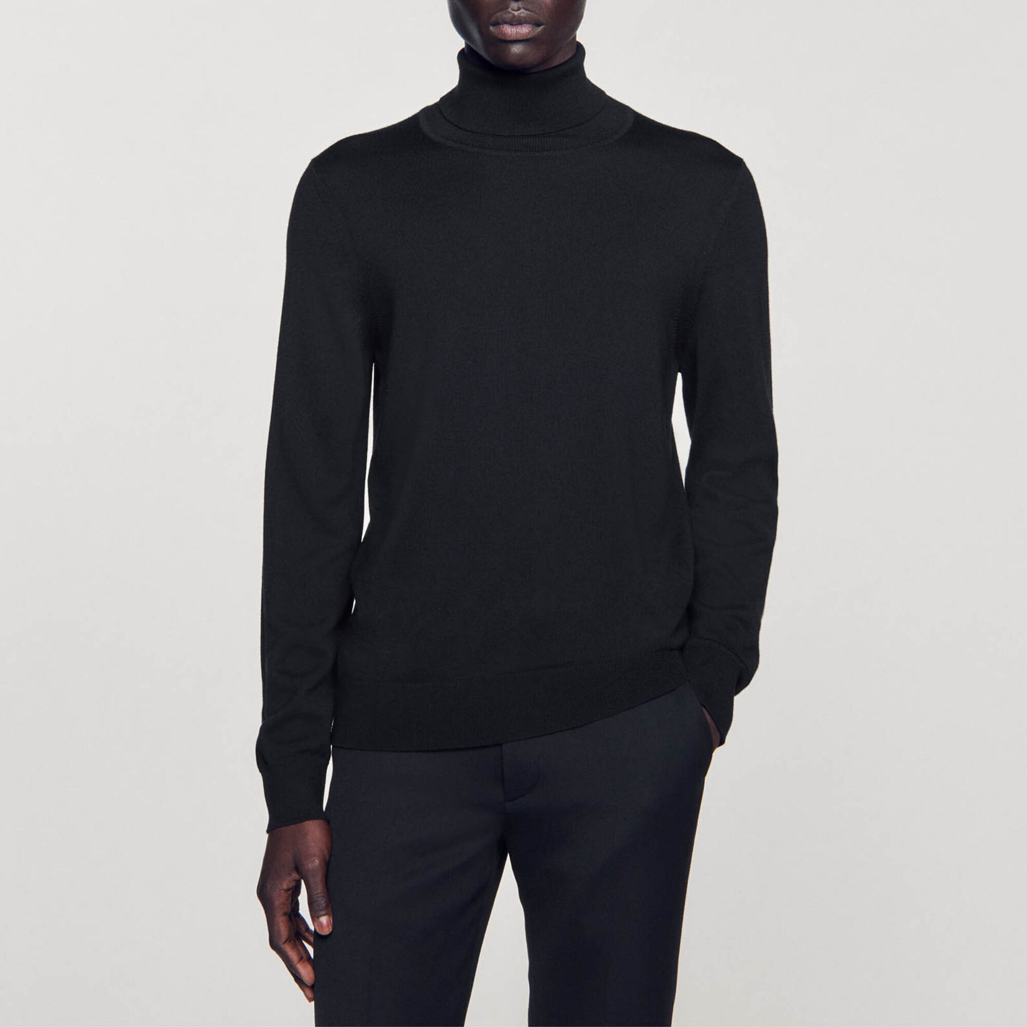 Roll neck wool sweater
