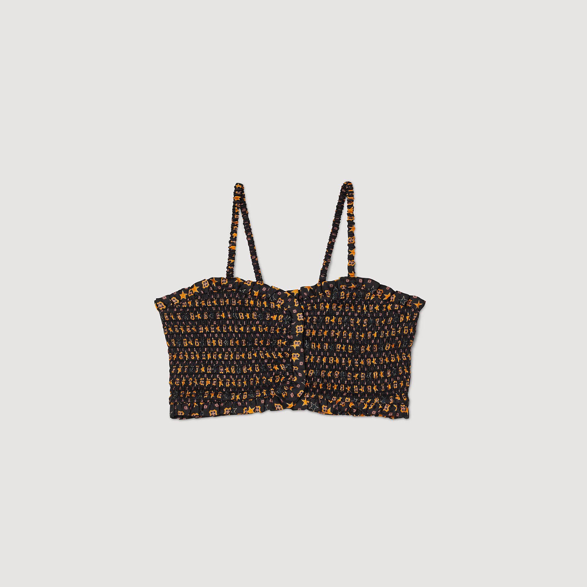 Korte top met smokwerk