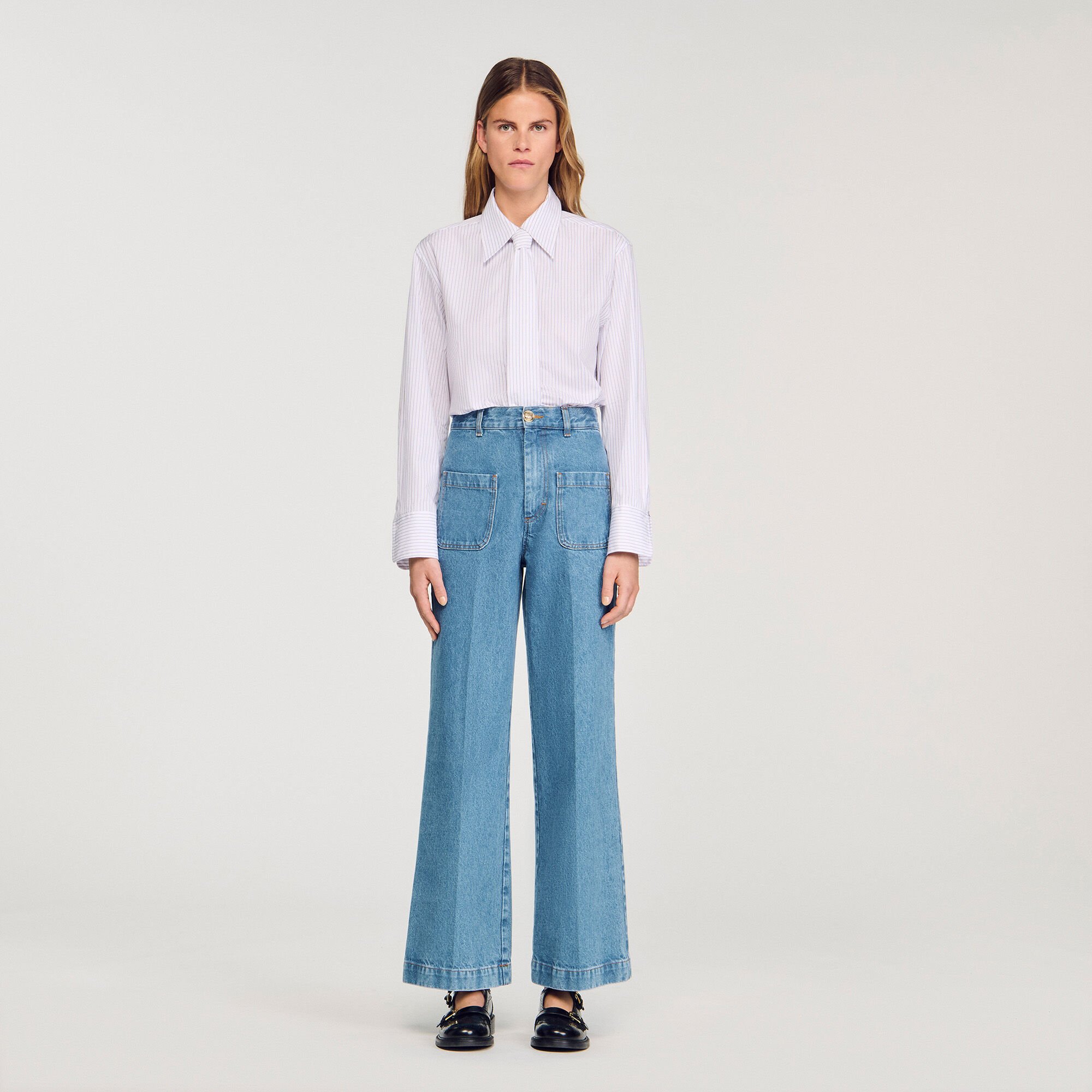 Jeans wijd met hoge taille