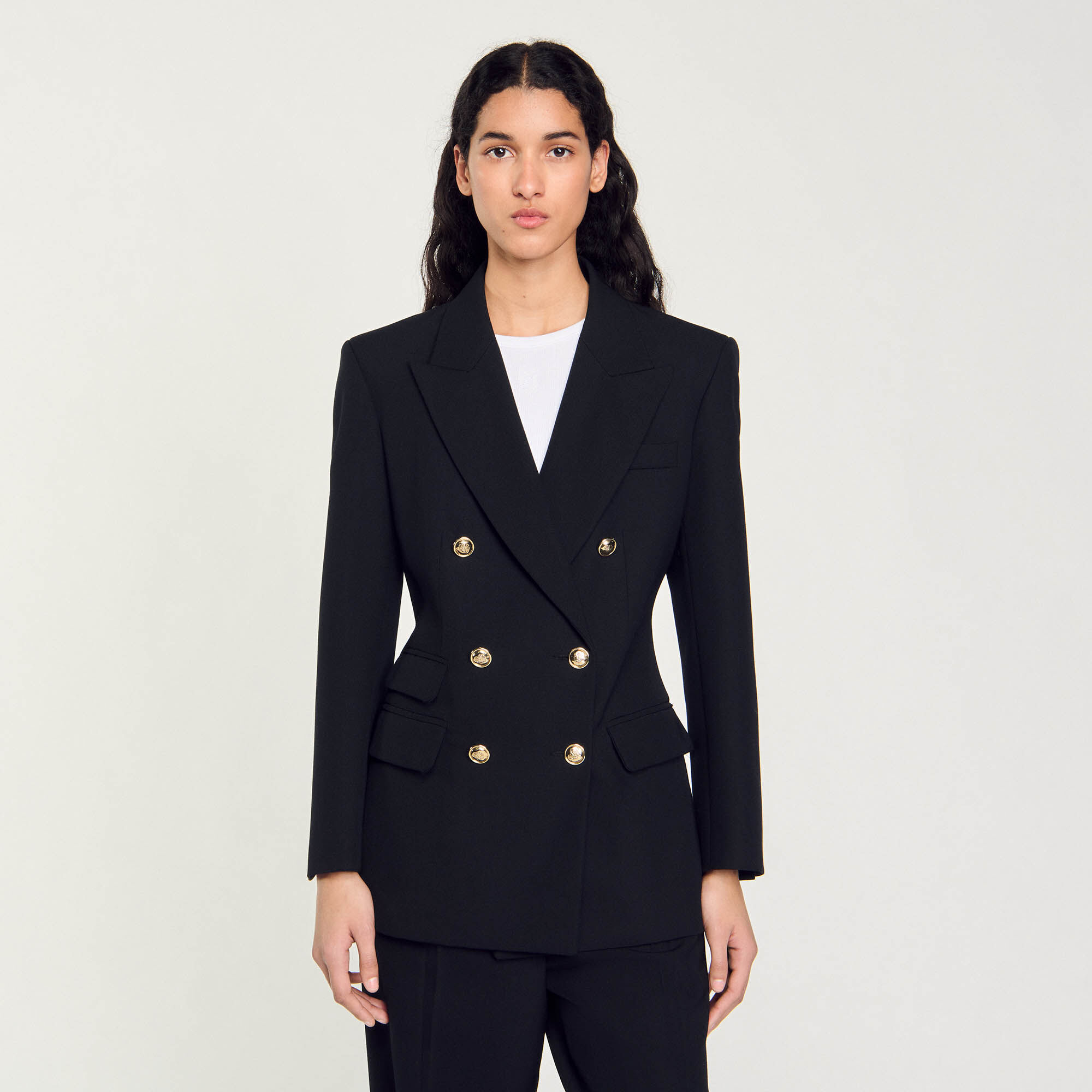 Blazer met gekruiste knoopsluiting