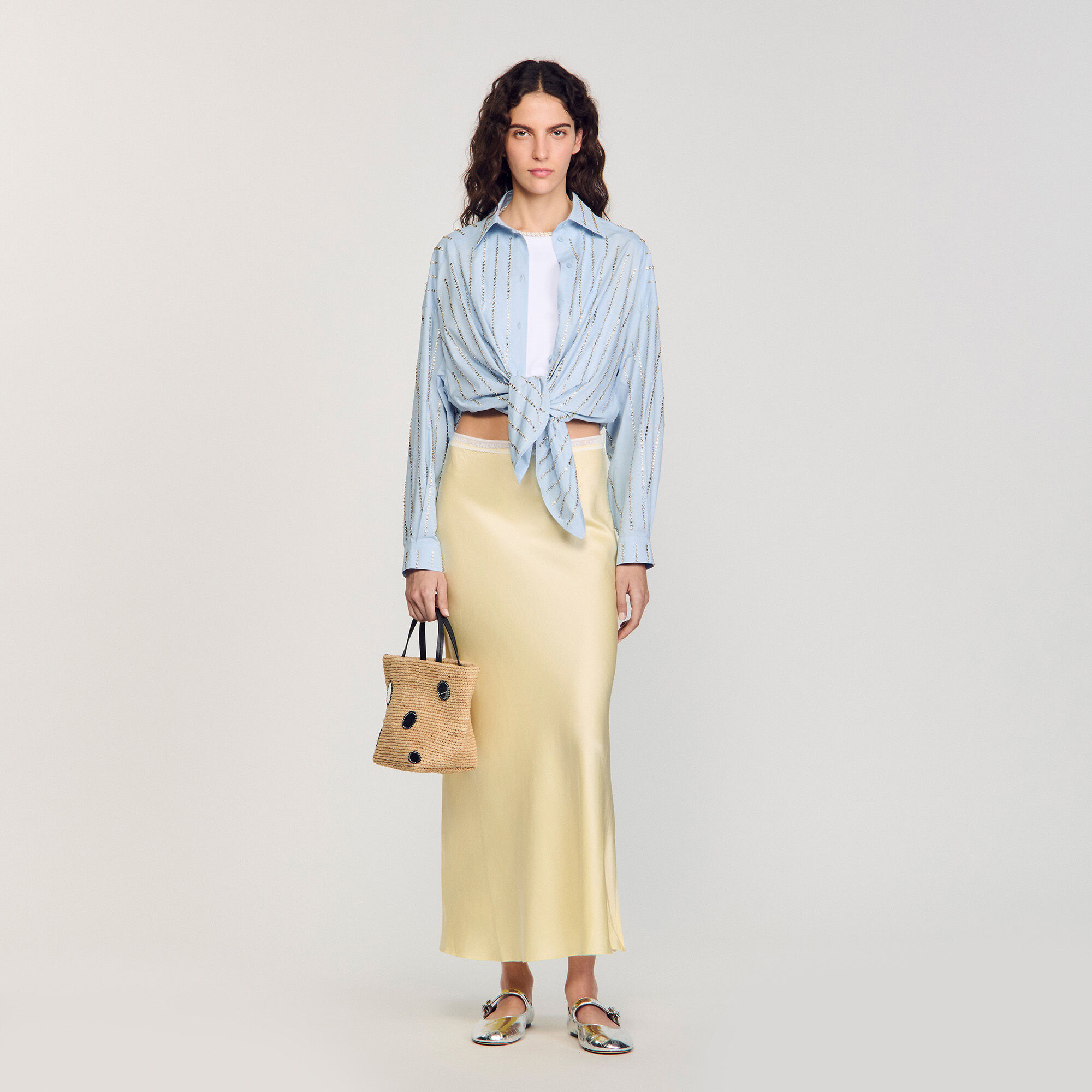 Overhemdblouse met stras