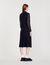 Bi-materiaal jurk met lange mouwen - Vrouw | Sandro
