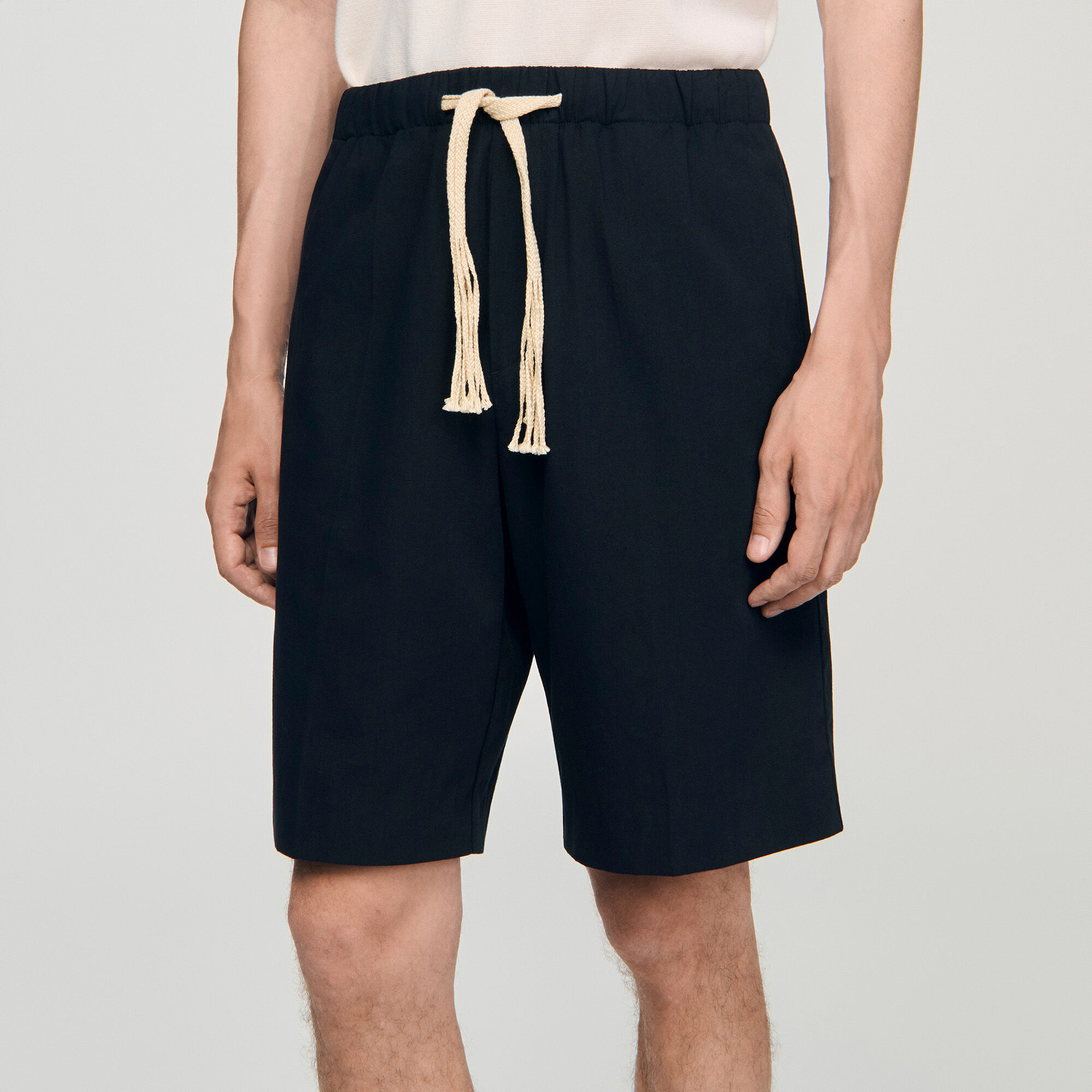 Katoenen short met elastische taille