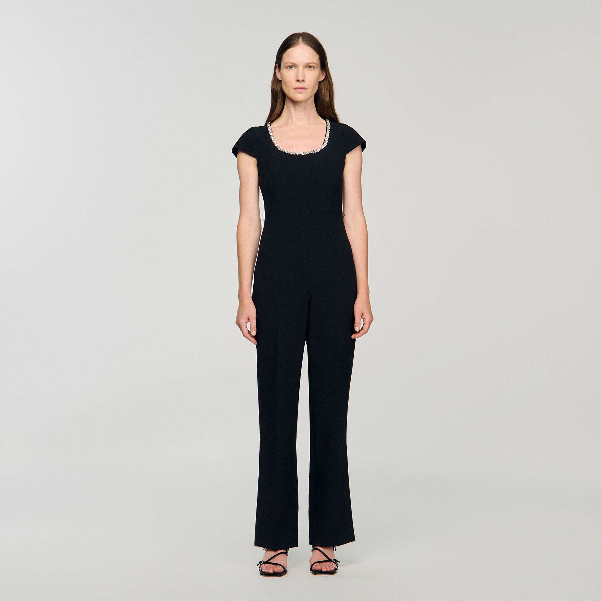 Jumpsuit met strasskraag