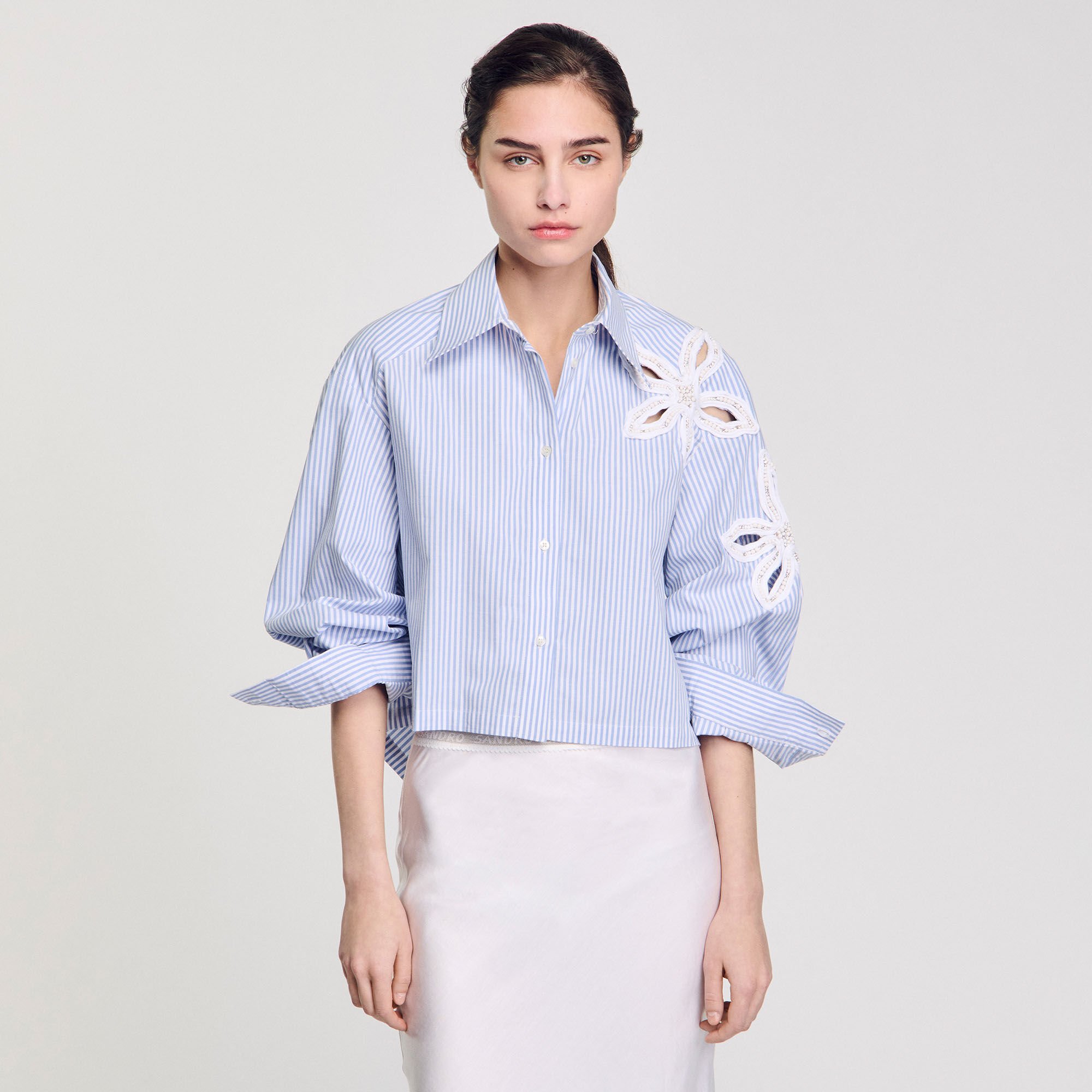 Overhemdblouse gestreept