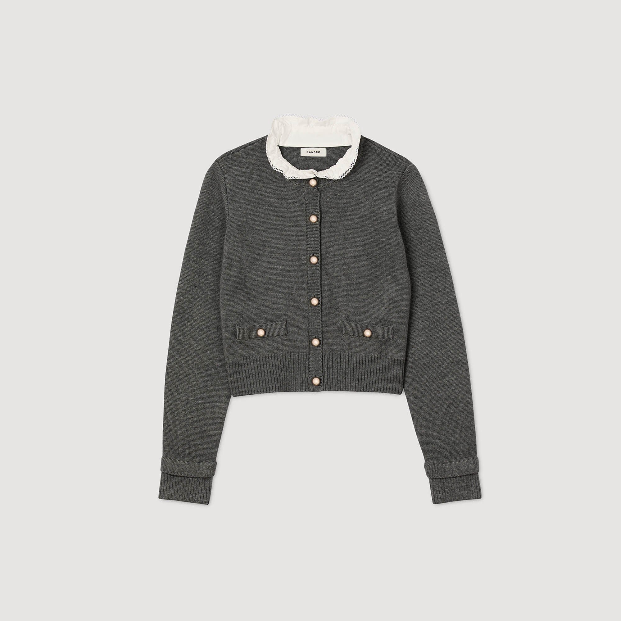 Cardigan afneembare wijde kraag