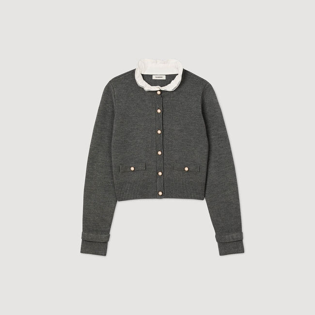 Cardigan afneembare wijde kraag