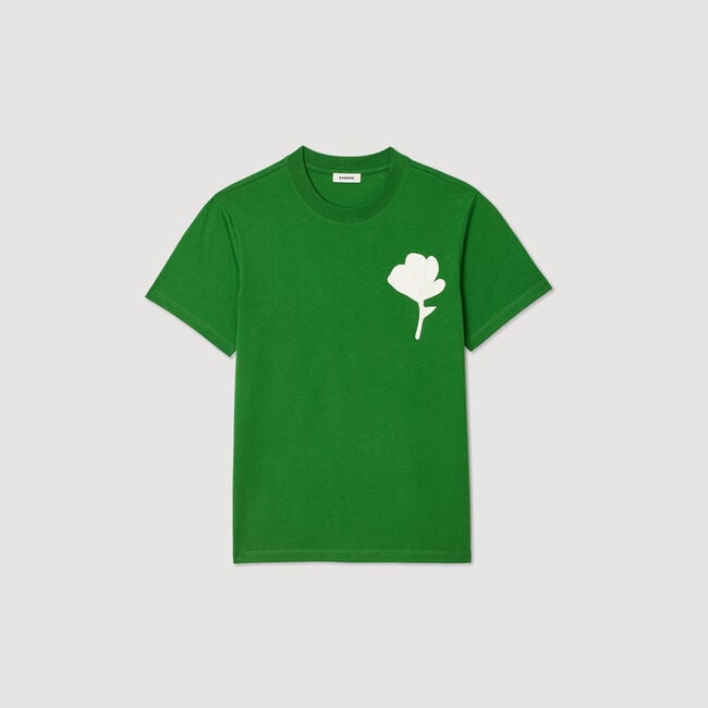 T-shirt met bloem patch