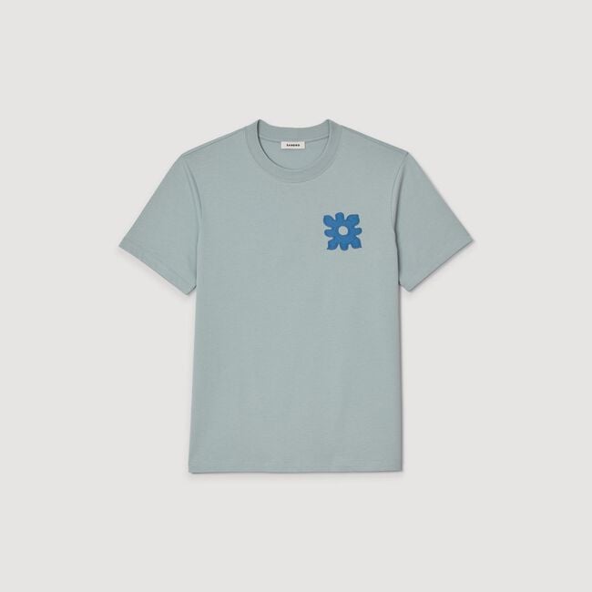 T-shirt met detail bloem