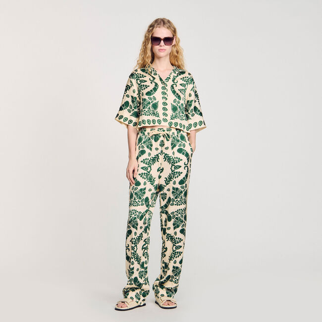 Pantalon met bloemenprint