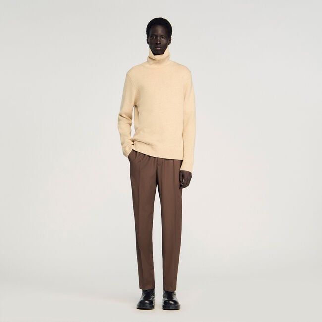 Rechte pantalon met elastiek